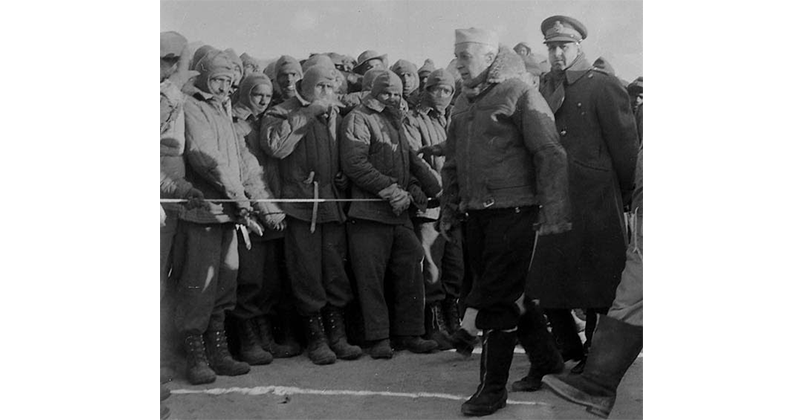 Indian officers occupying a fort on the Ladakh border during the 1962 war between India and China.